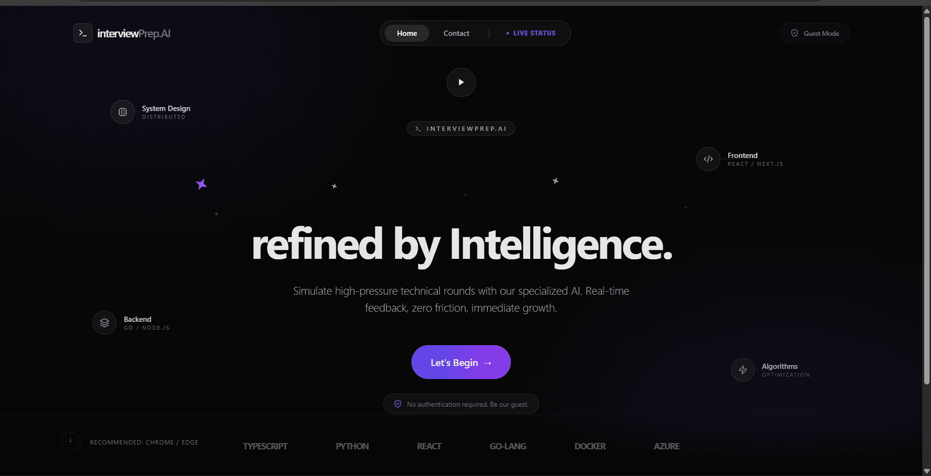A distributed AI interview system using LangChain and LangGraph for orchestrating structured interview pipelines. Includes resume analysis, coding IDE integration, behavioral evaluation, and LLM-based scoring. Built with a Go microservice backend and MongoDB, enabling scalable, modular AI-driven interview workflows.