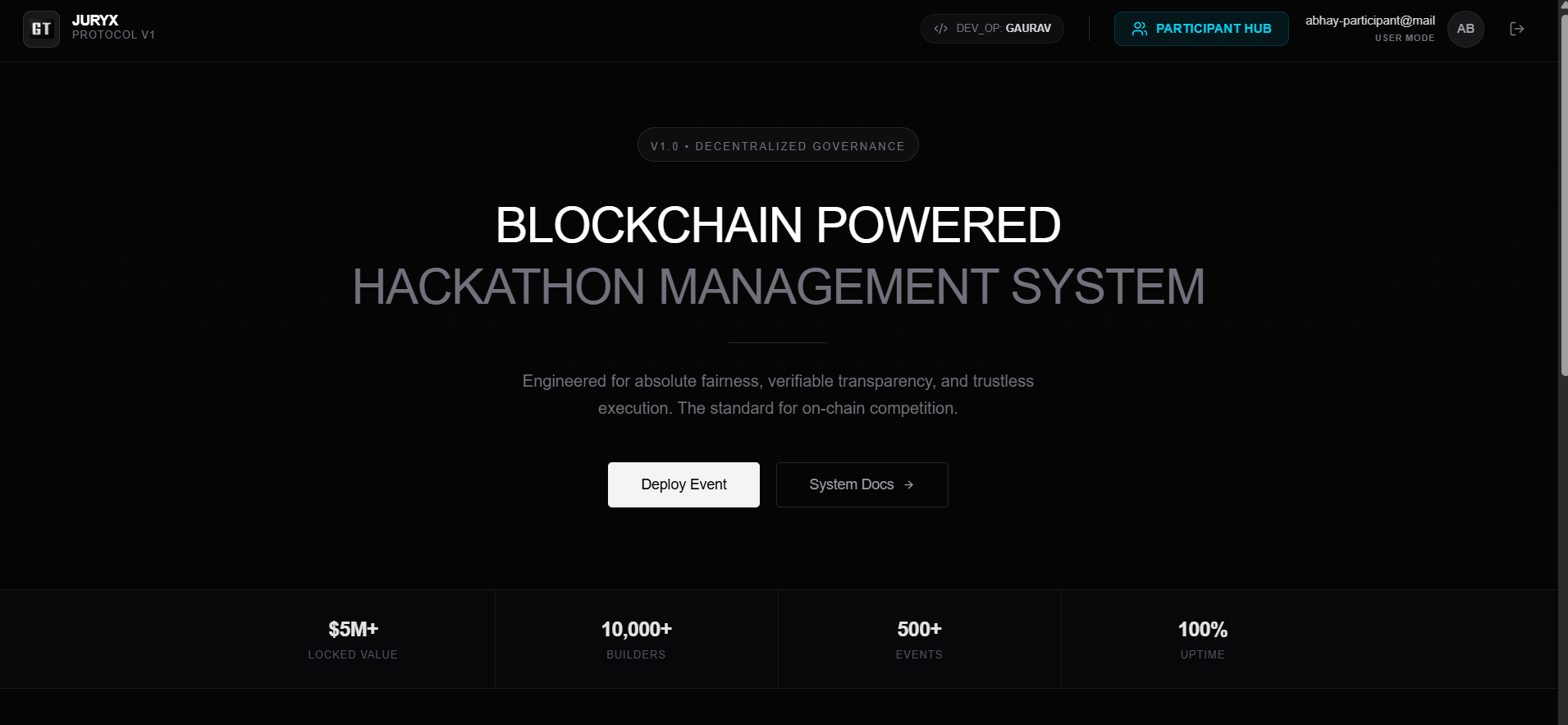 JuryX - Blockchain Hackathon Management